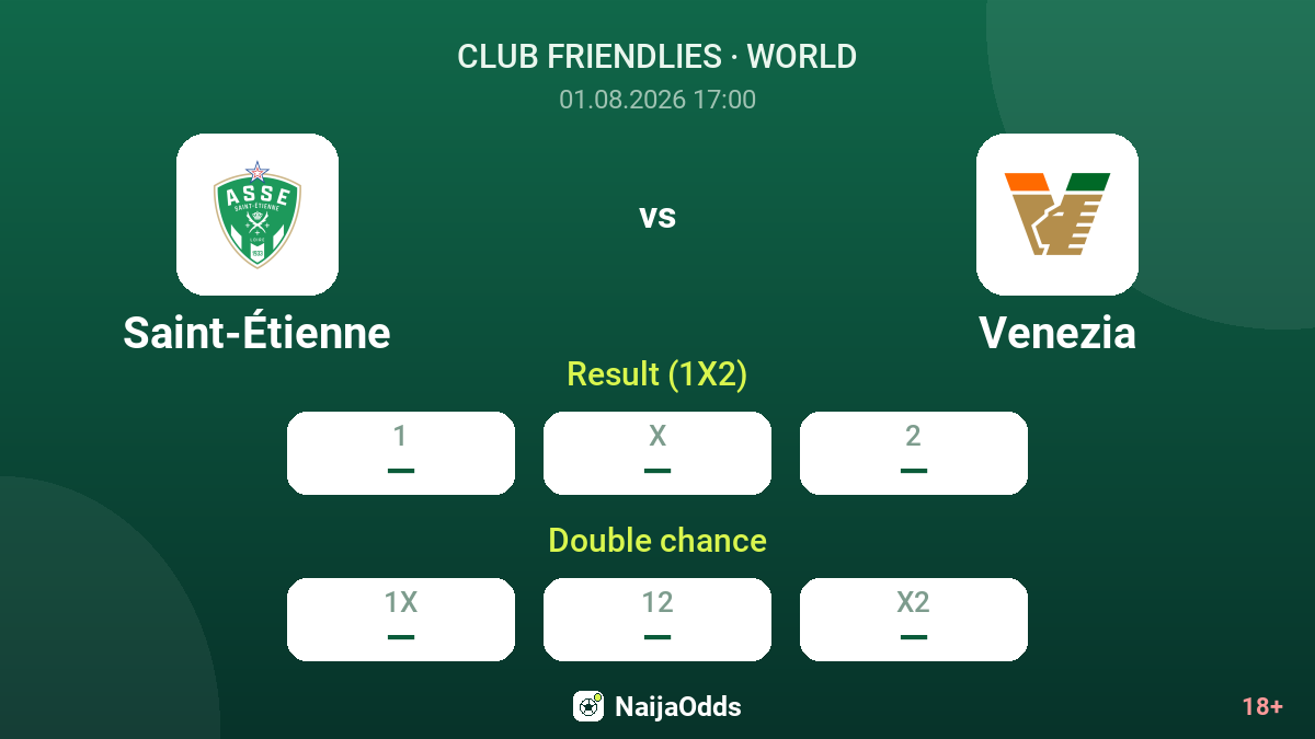 Saint-Étienne vs Venezia — odds