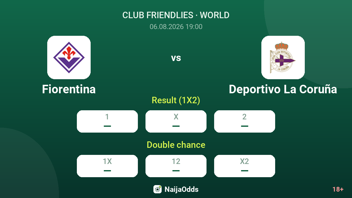 Fiorentina vs Deportivo La Coruña — odds