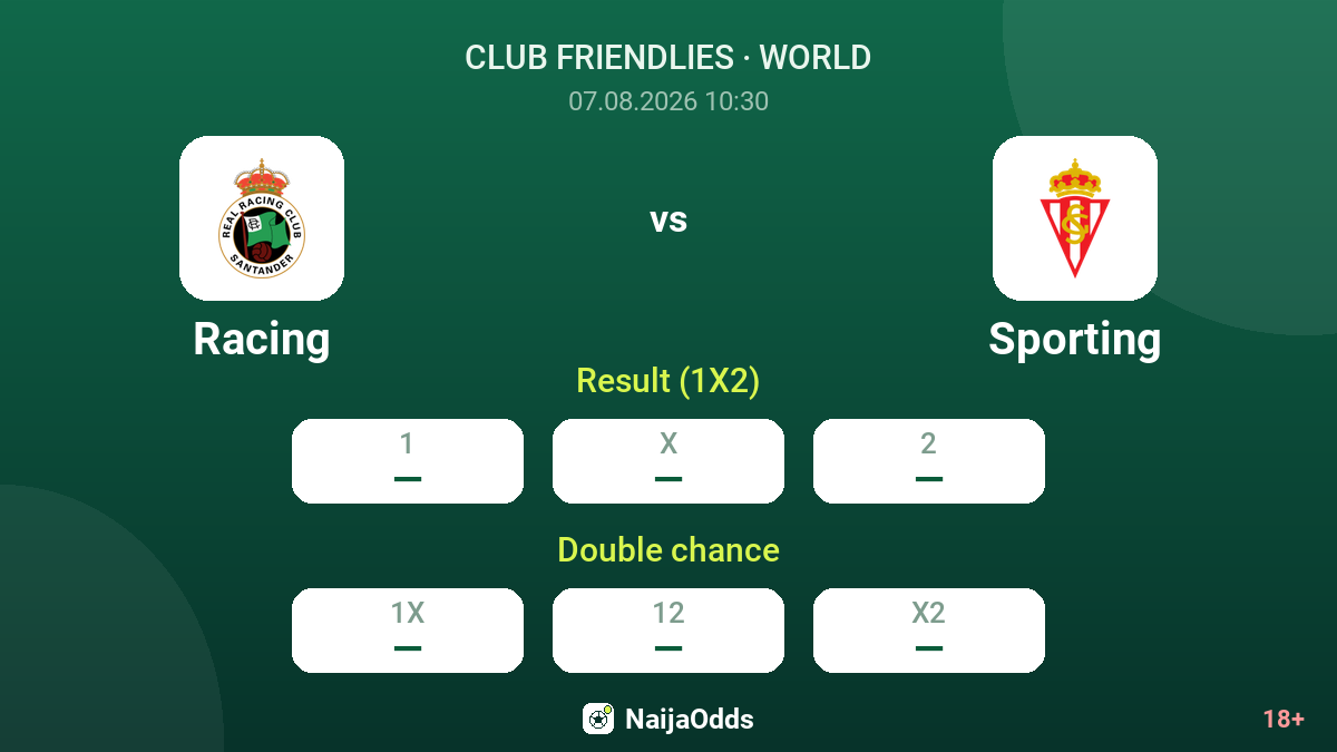 Racing vs Sporting — odds