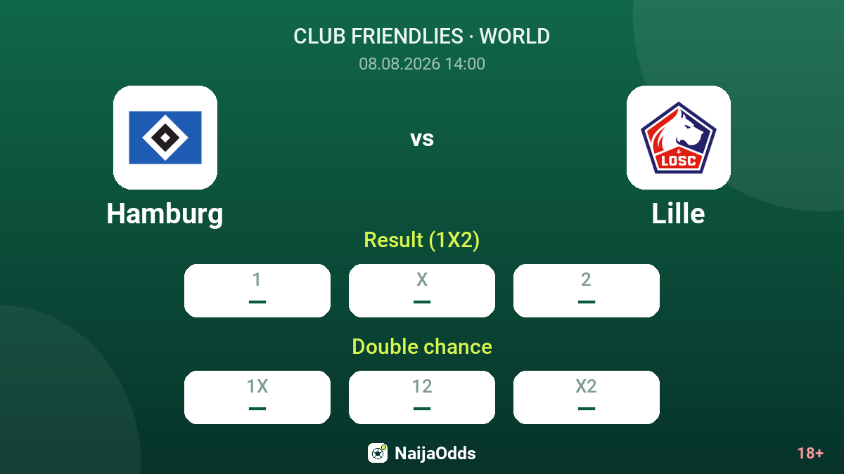 Hamburg vs Lille — odds
