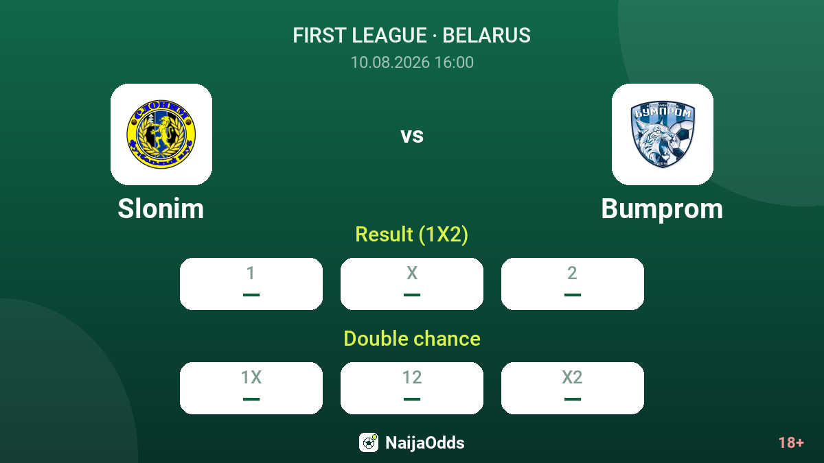 Slonim vs Bumprom — odds