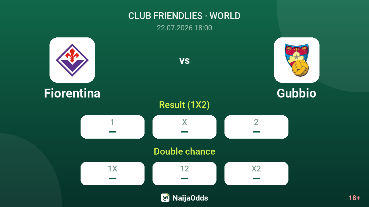 Fiorentina vs Gubbio — odds