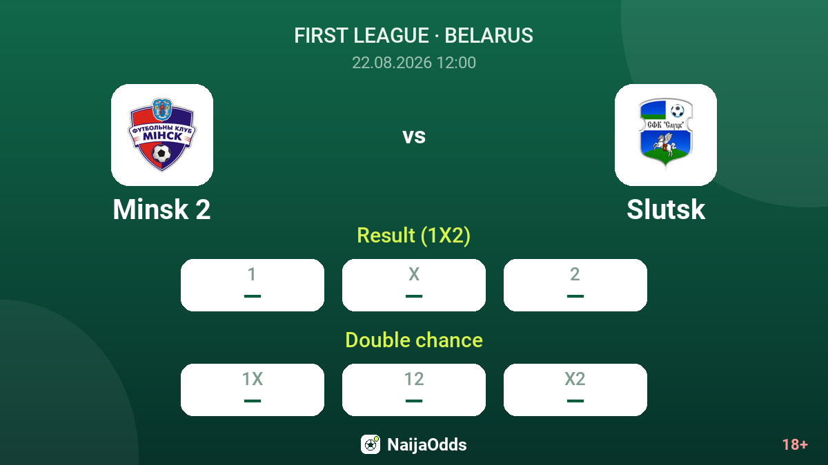 Minsk 2 vs Slutsk — odds
