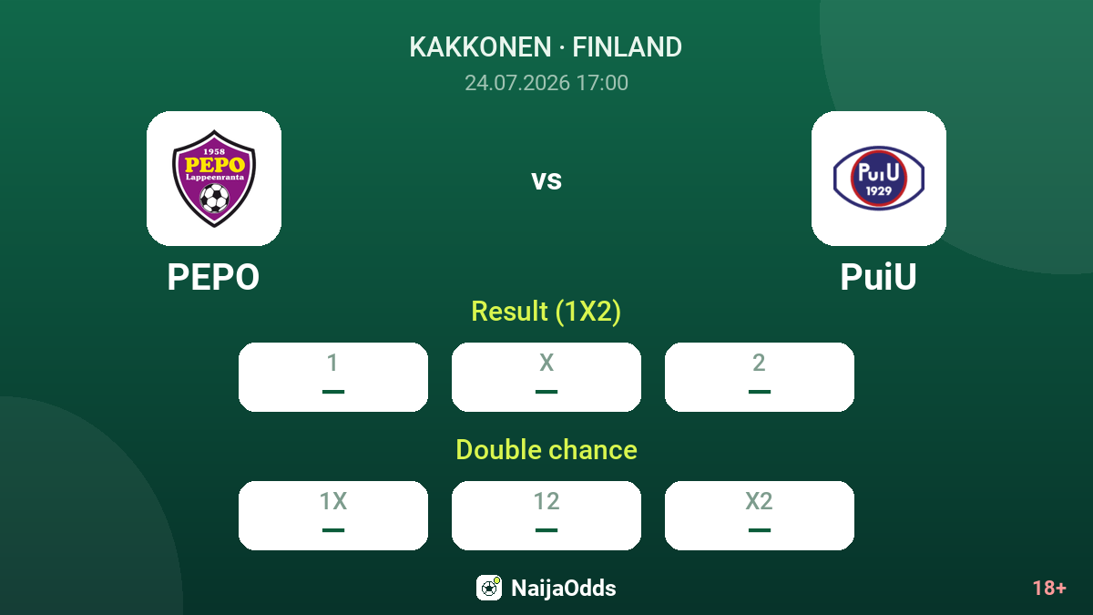PEPO vs PuiU — odds