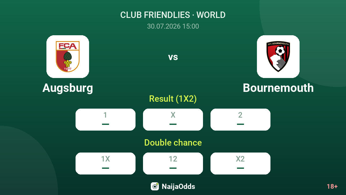Augsburg vs Bournemouth — odds