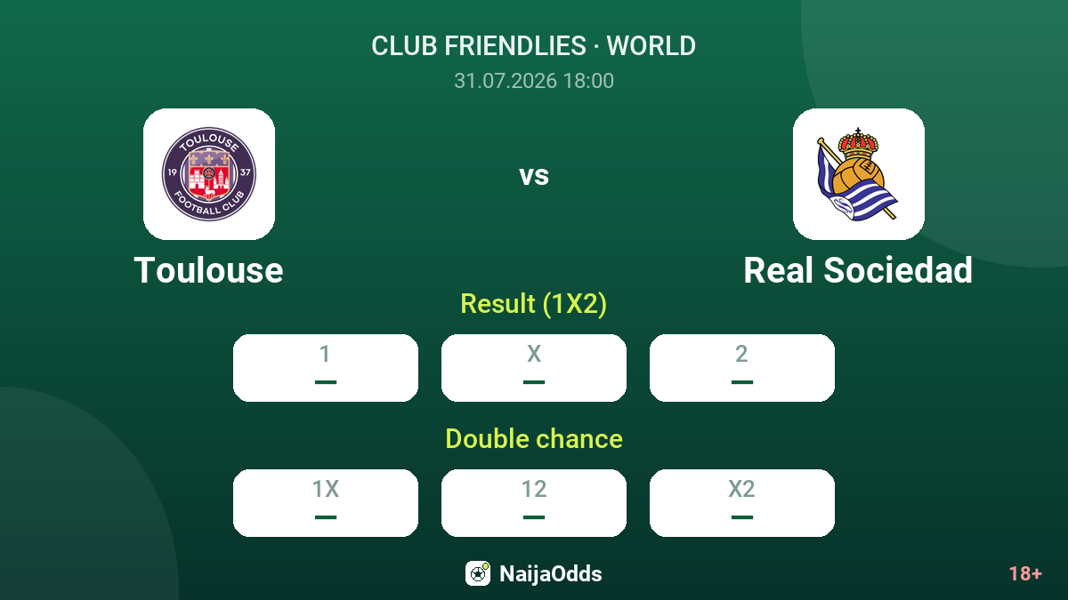 Toulouse vs Real Sociedad — odds